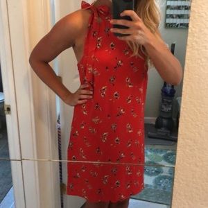 Floral Red Dress